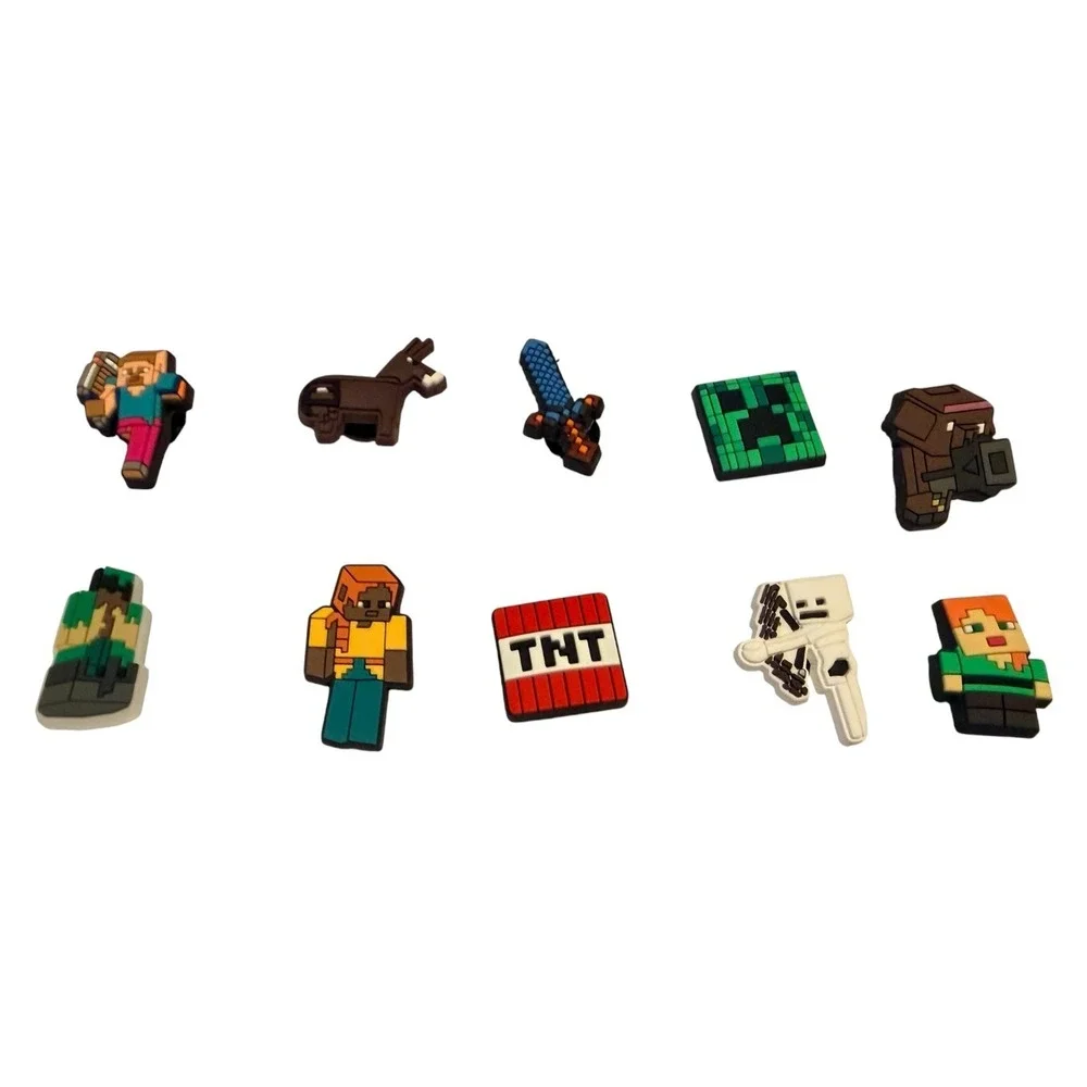 Minecraft Gamer Croc Jibbitz PVC Shoe Charms Accessories Lot #3 Bin Deal